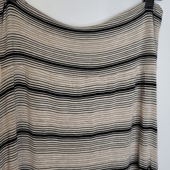 Tan and Black Striped Maxi Skirt - Picture 4 of 5